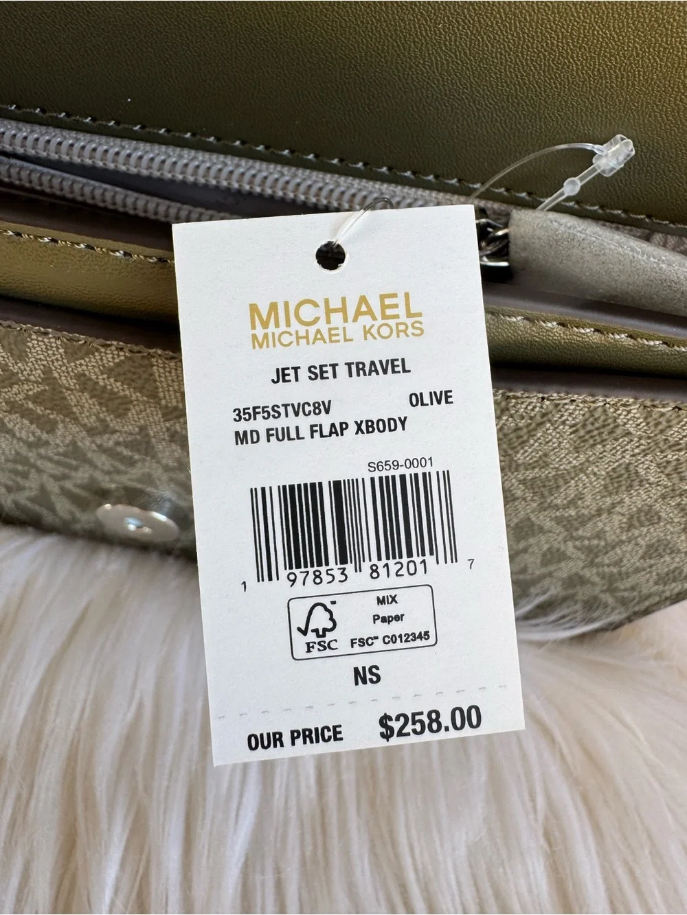 Michael Kors Olive MK Logo Crossbody with Chain Strap